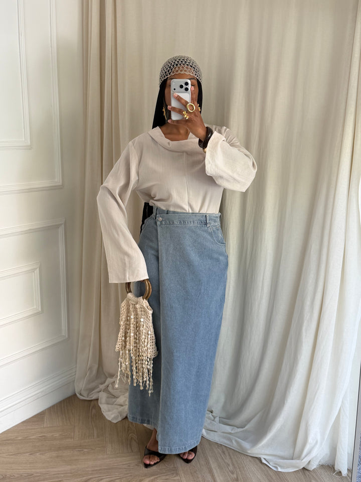 JUPE DENIM CHIC BLEU CLAIR TALL