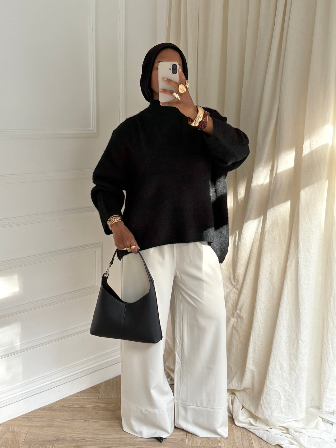 PULL COL MONTANT NOIR