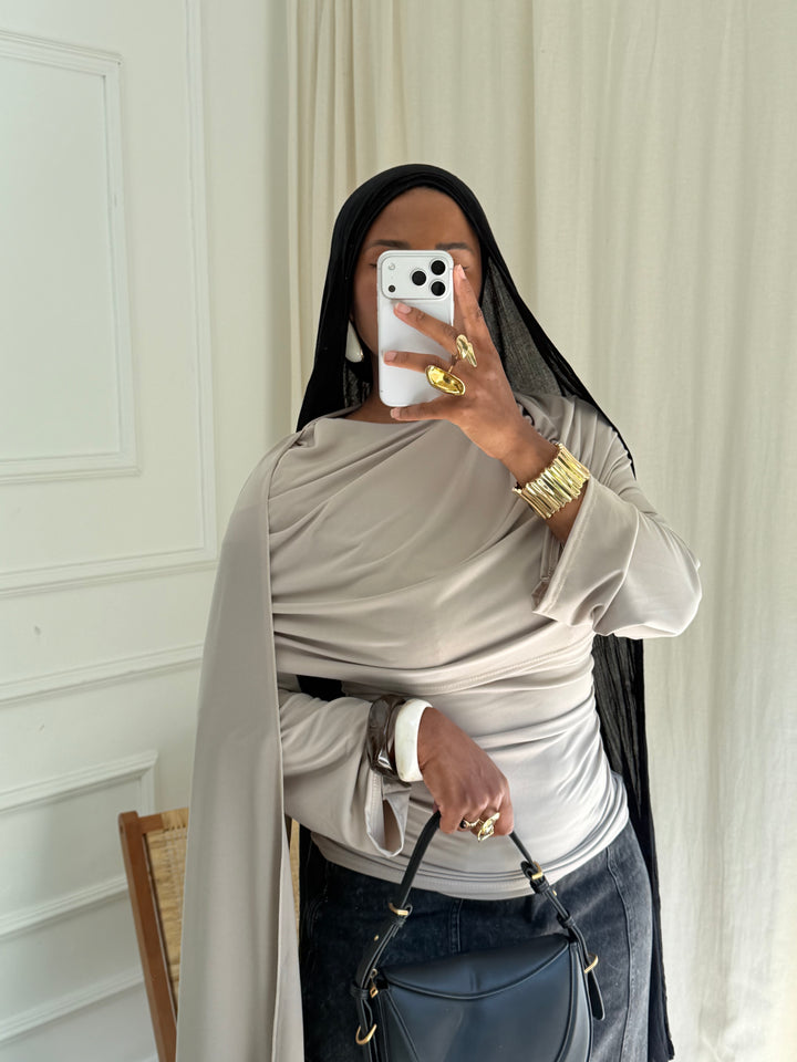 Blouse AVA TAUPE CLAIR