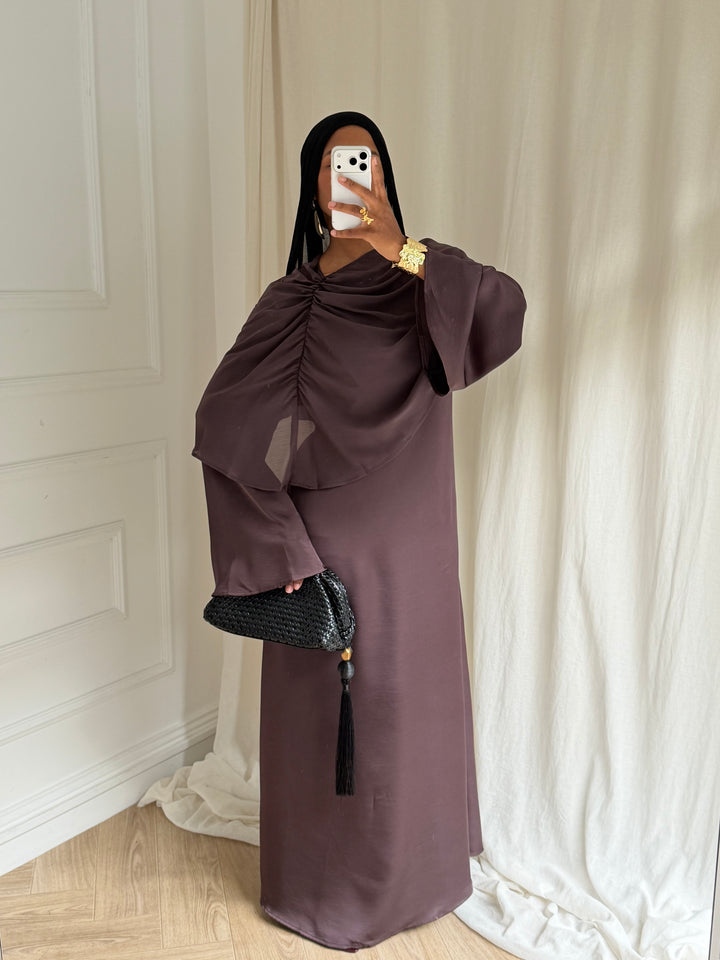 ROBE ÉLYA CAPE MARRON