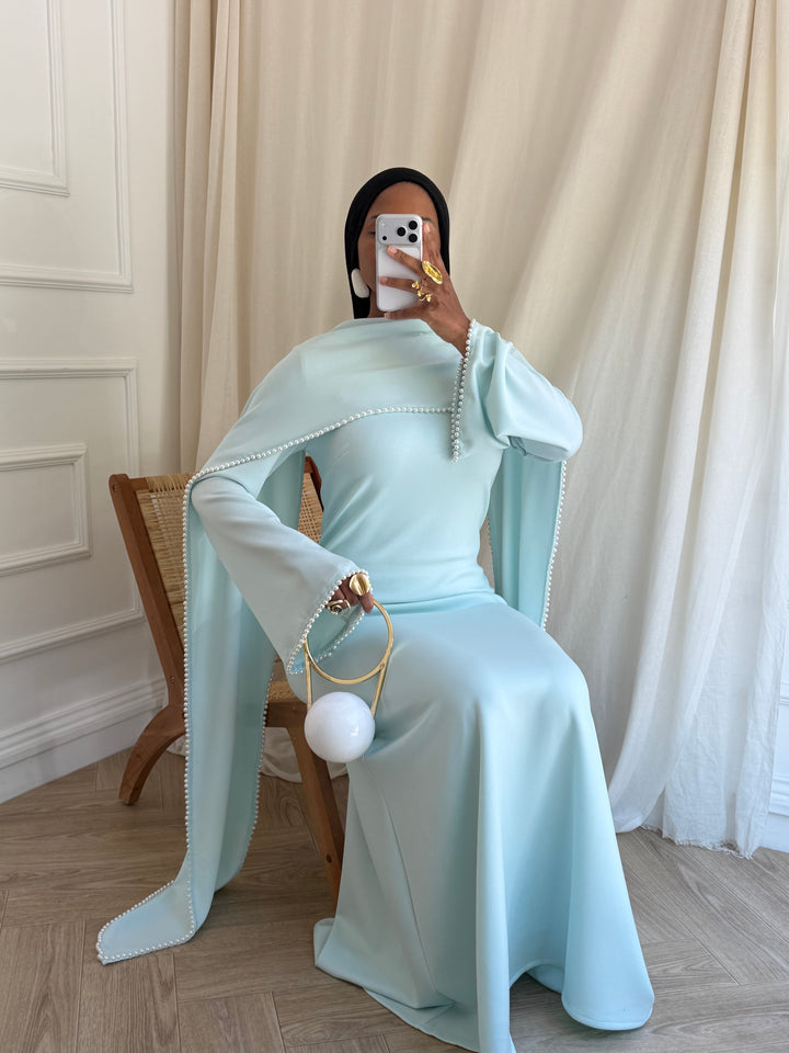 ROBE CAPSULE PERLE( qualité PREMIUM) BLEU