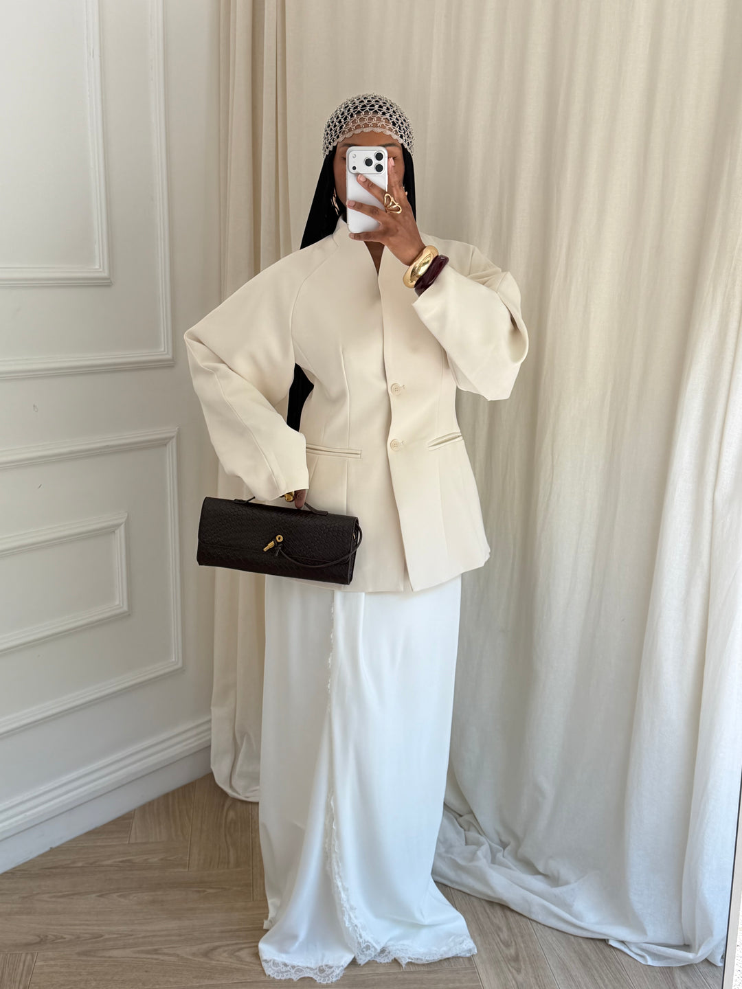 VESTE BLAZER CINTRÉ CRÈME