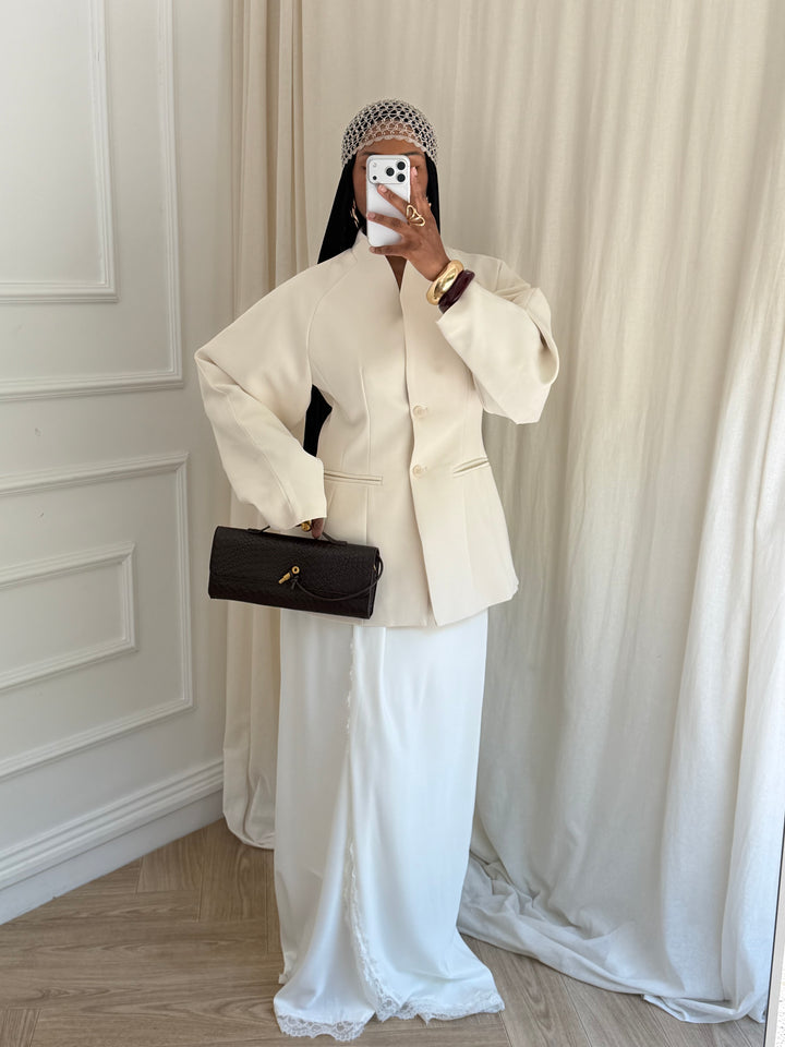VESTE BLAZER CINTRÉ CRÈME