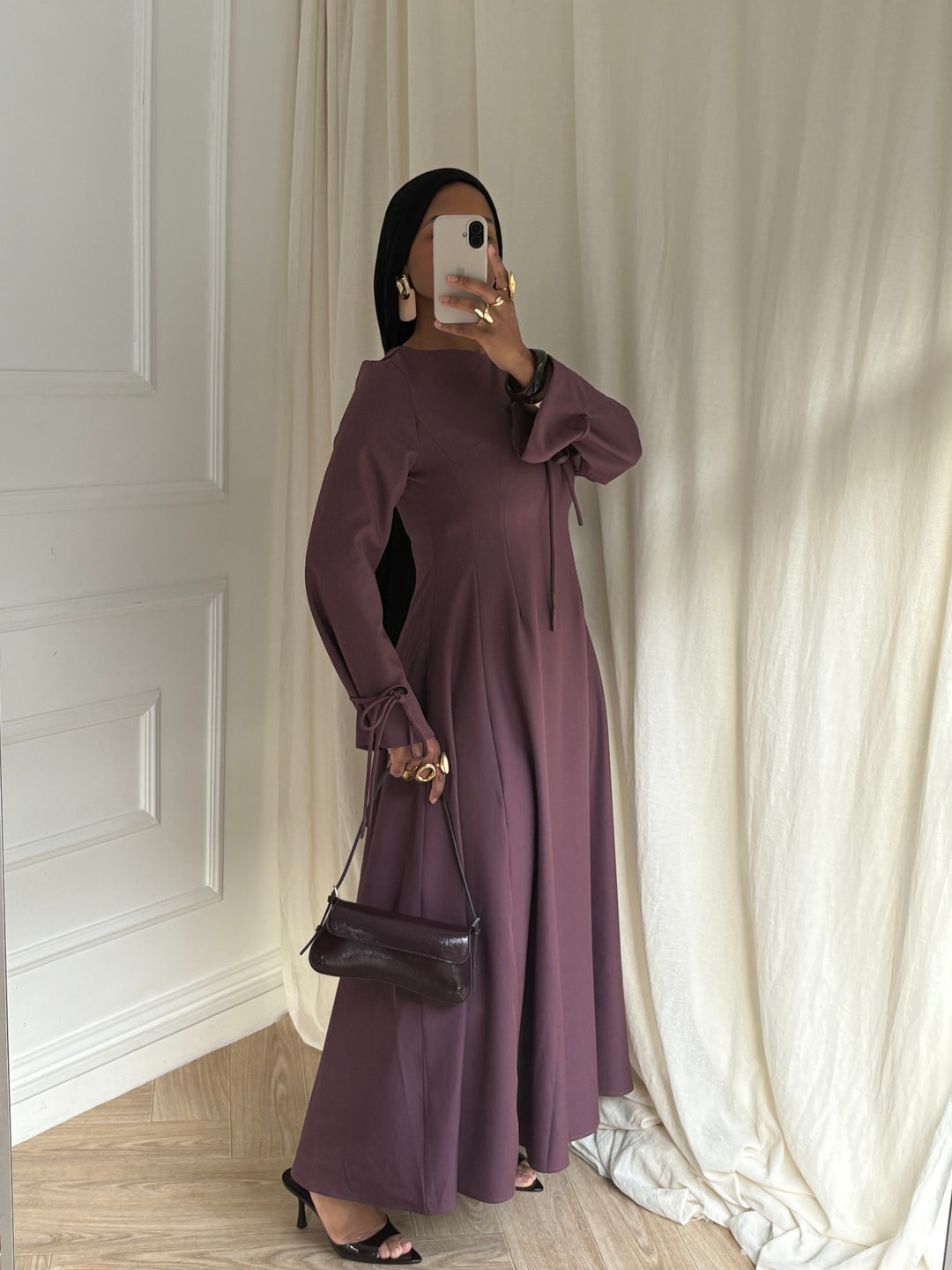 ROBE ÉLÉGANCIA AUBERGINE