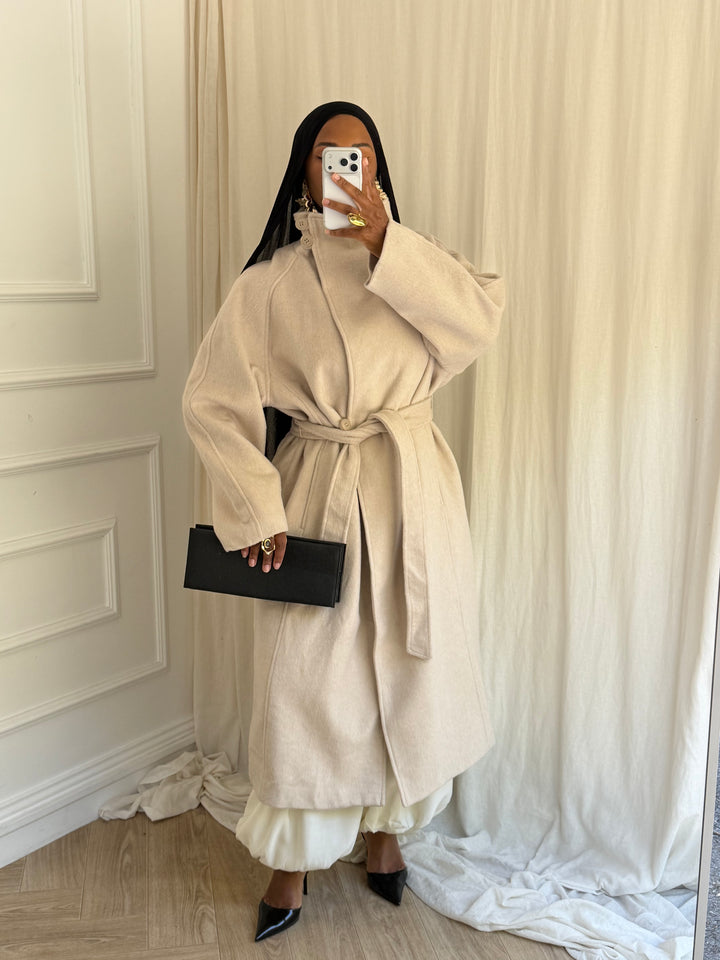 MANTEAU COAT LAINE BEIGE