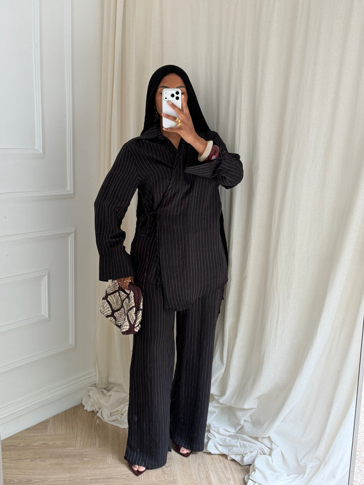 ENSEMBLE À RAYURES NOIR