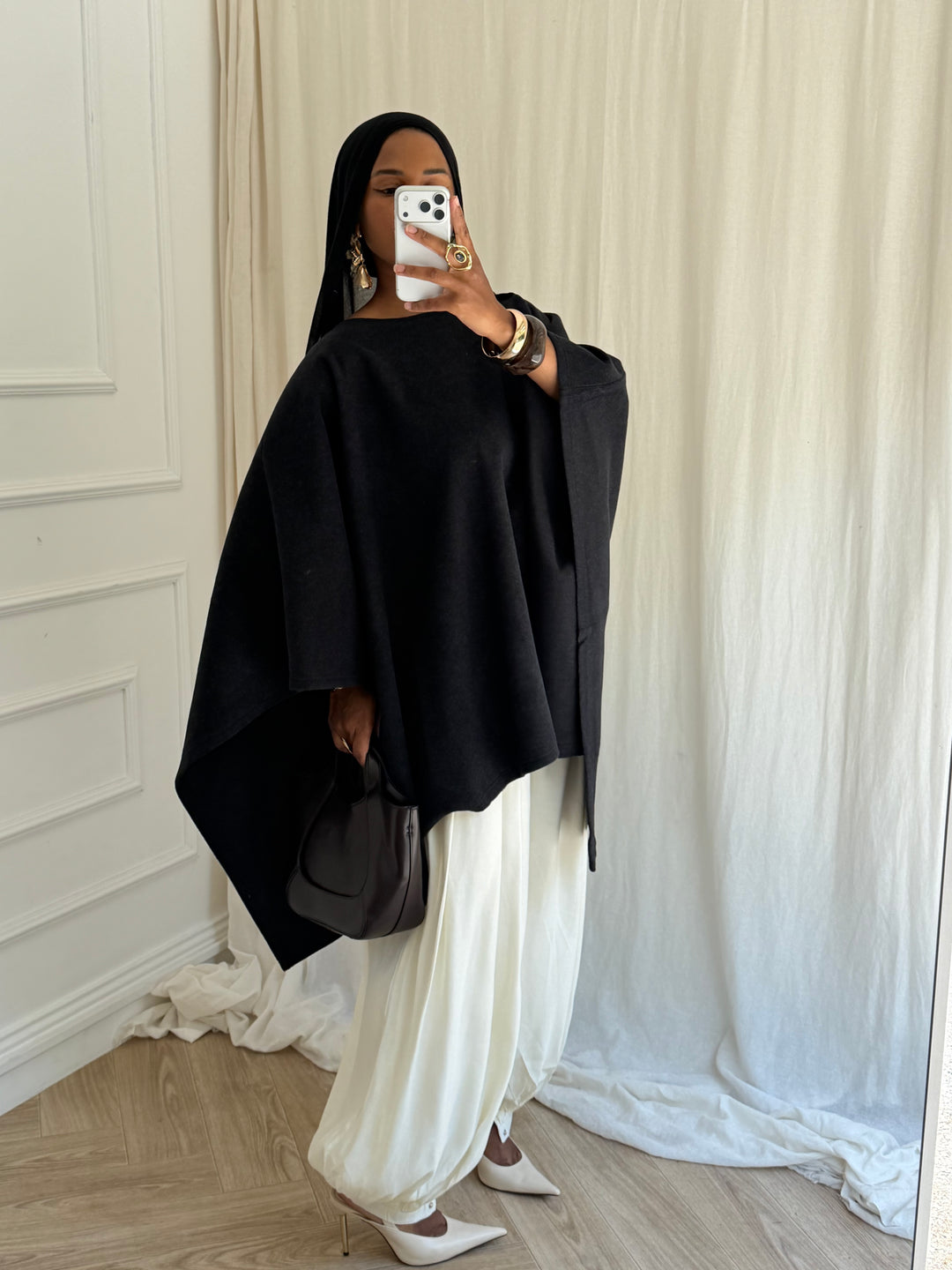 PONCHO WINTER NOIR