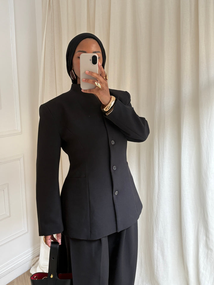 BLAZER CINTRÉ BOUTONS NOIR
