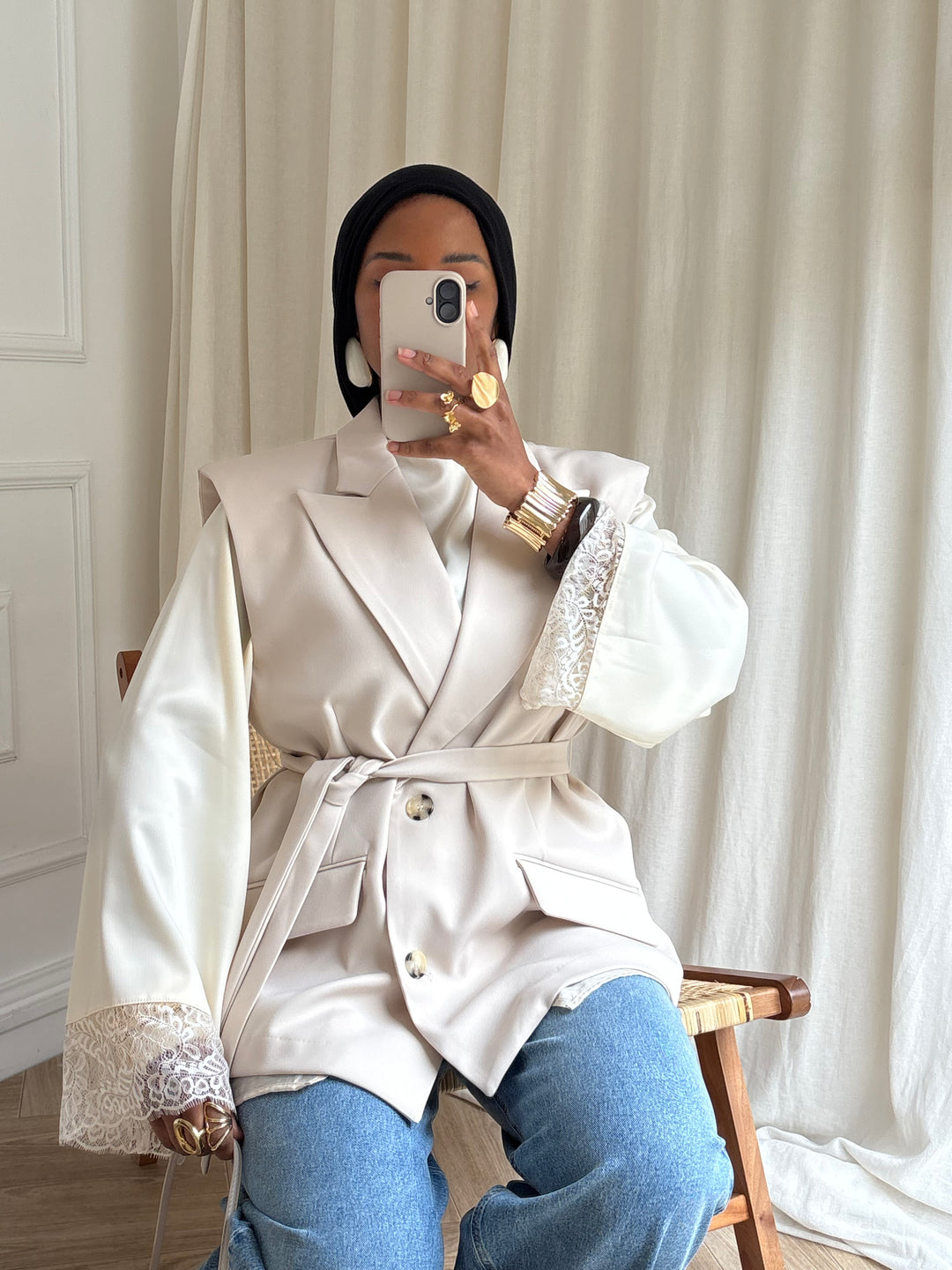 BLAZER PREMIUM SANS MANCHES HADA BEIGE