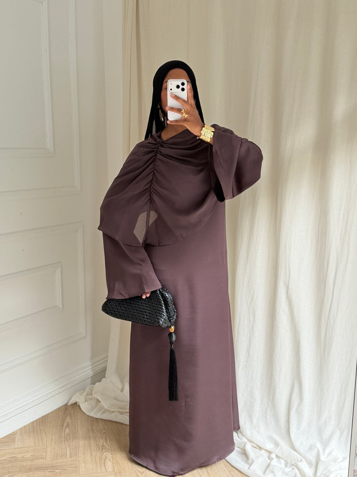 ROBE ÉLYA CAPE MARRON