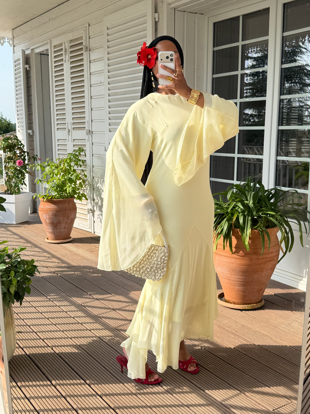ROBE SIRÈNE VOILAGE LUXE JAUNE