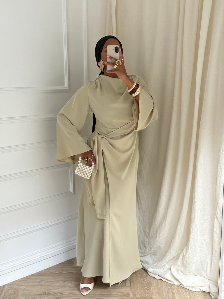 ROBE AKILA  VERT AMANDE