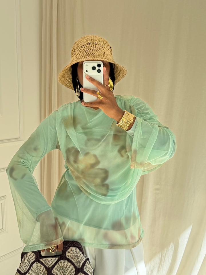 BLOUSE AYDA VERT PASTEL
