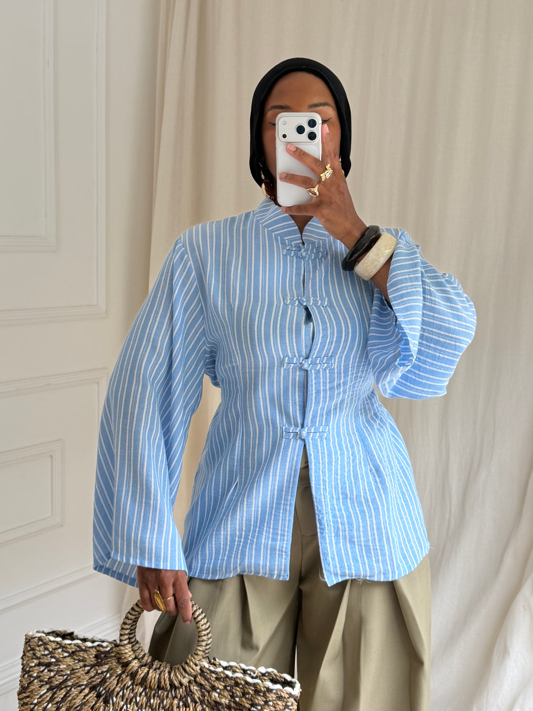 BLOUSE RAYURES HÉLA BLEU
