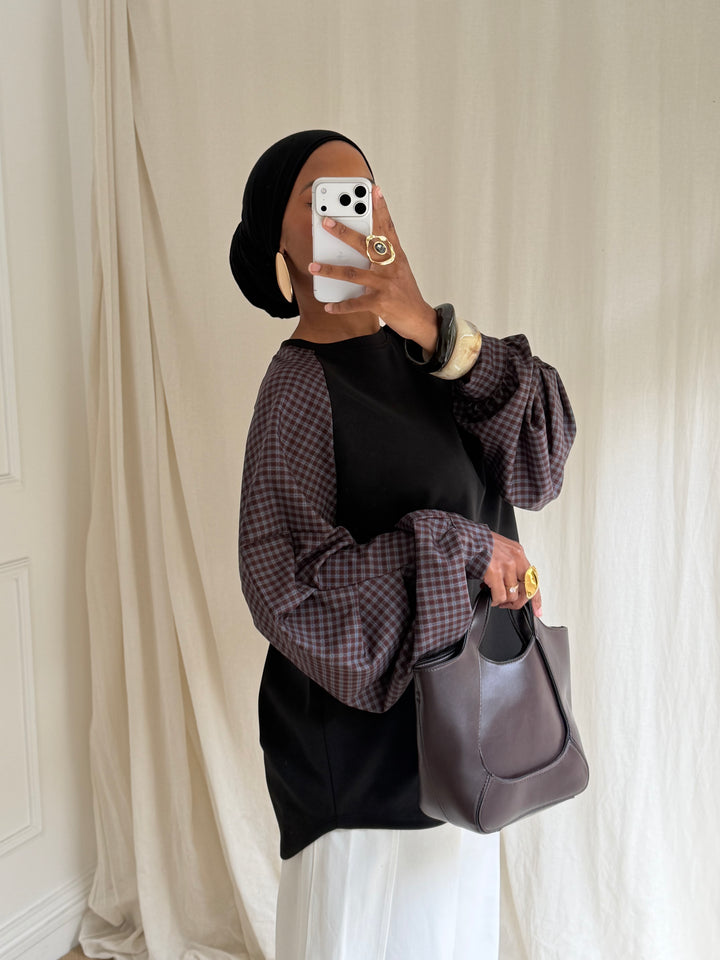 SWEAT BI MATIÈRE NOIR
