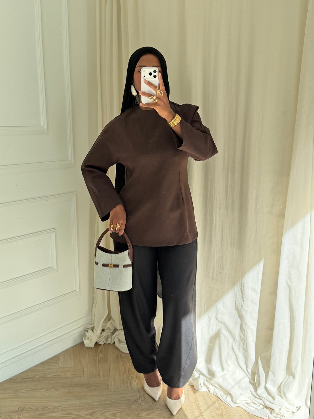 TOP LONG INTEMPOREL MARRON