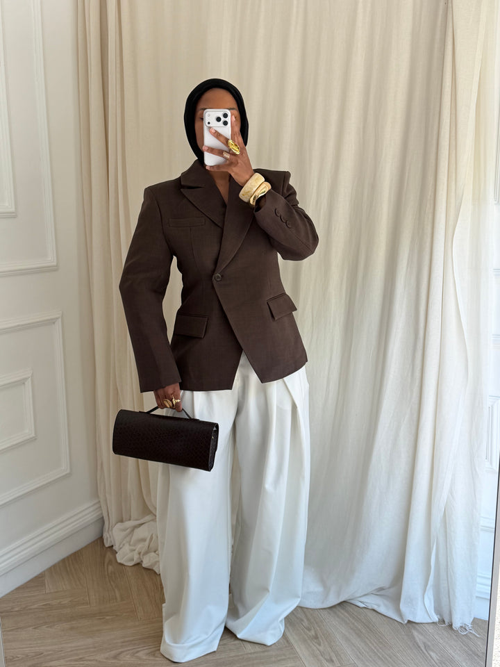 BLAZER SCUPTURAL CHOCOLAT