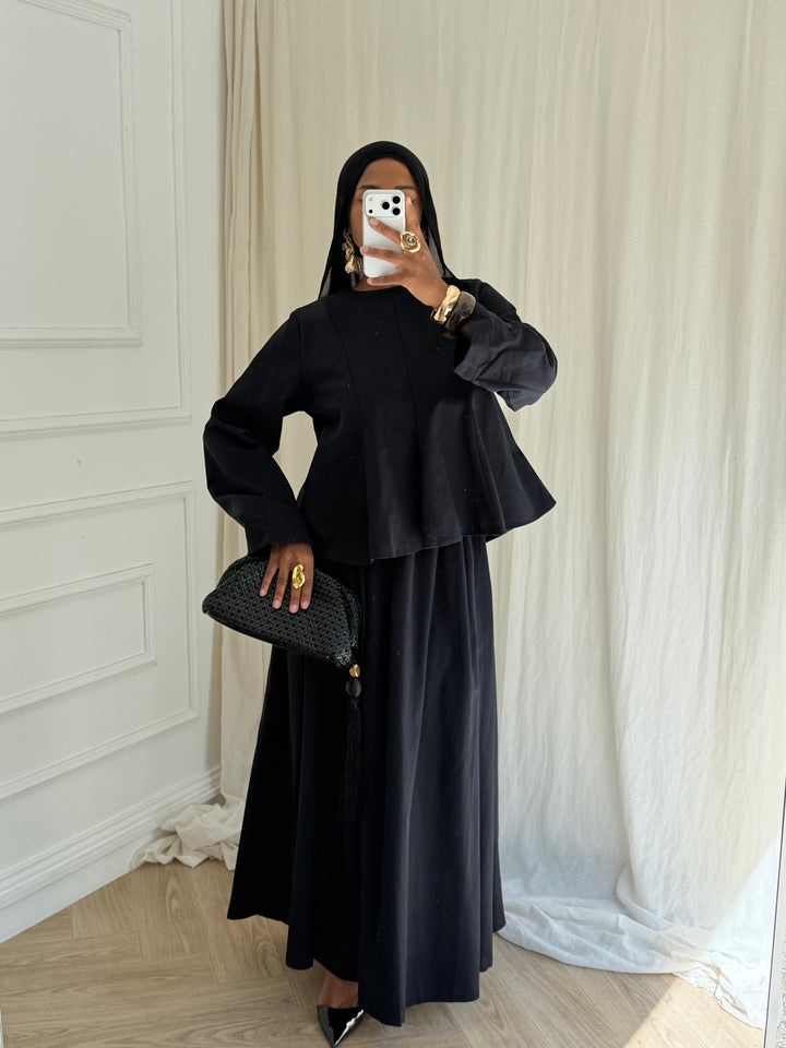 ENSEMBLE JUPE COTON NOIR