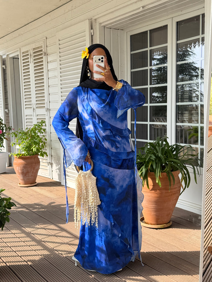ROBE BICOLORE LUXE BLEU ROI PREMIUM