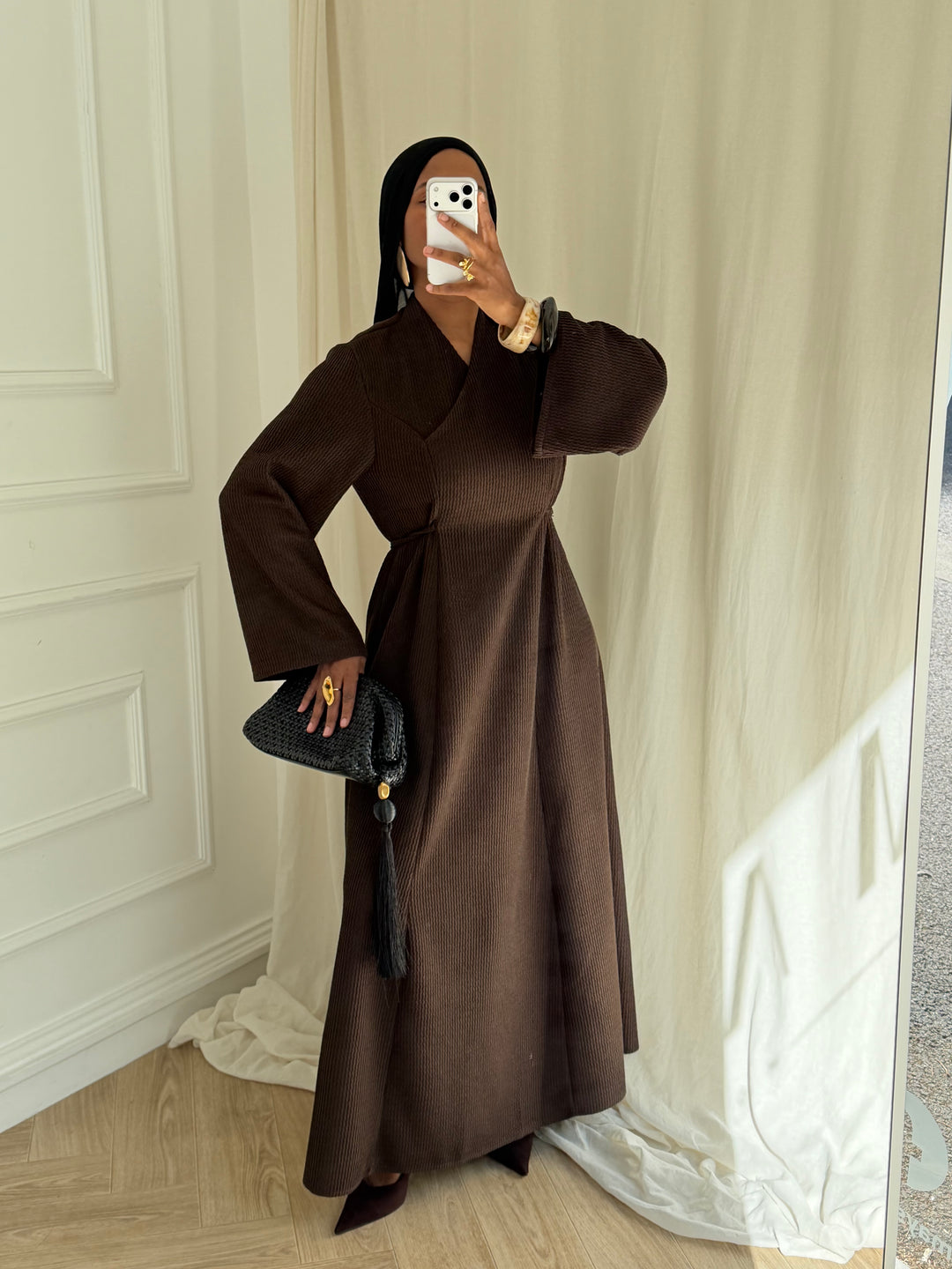 ROBE EN MAILLE MARRON