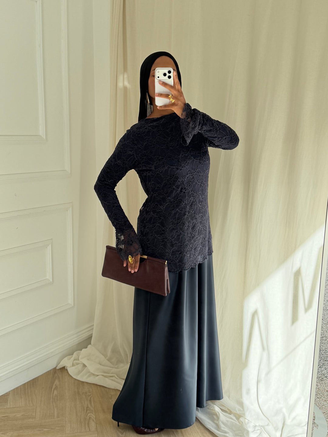 ENSEMBLE DENTELLE YURI BLEU MARINE