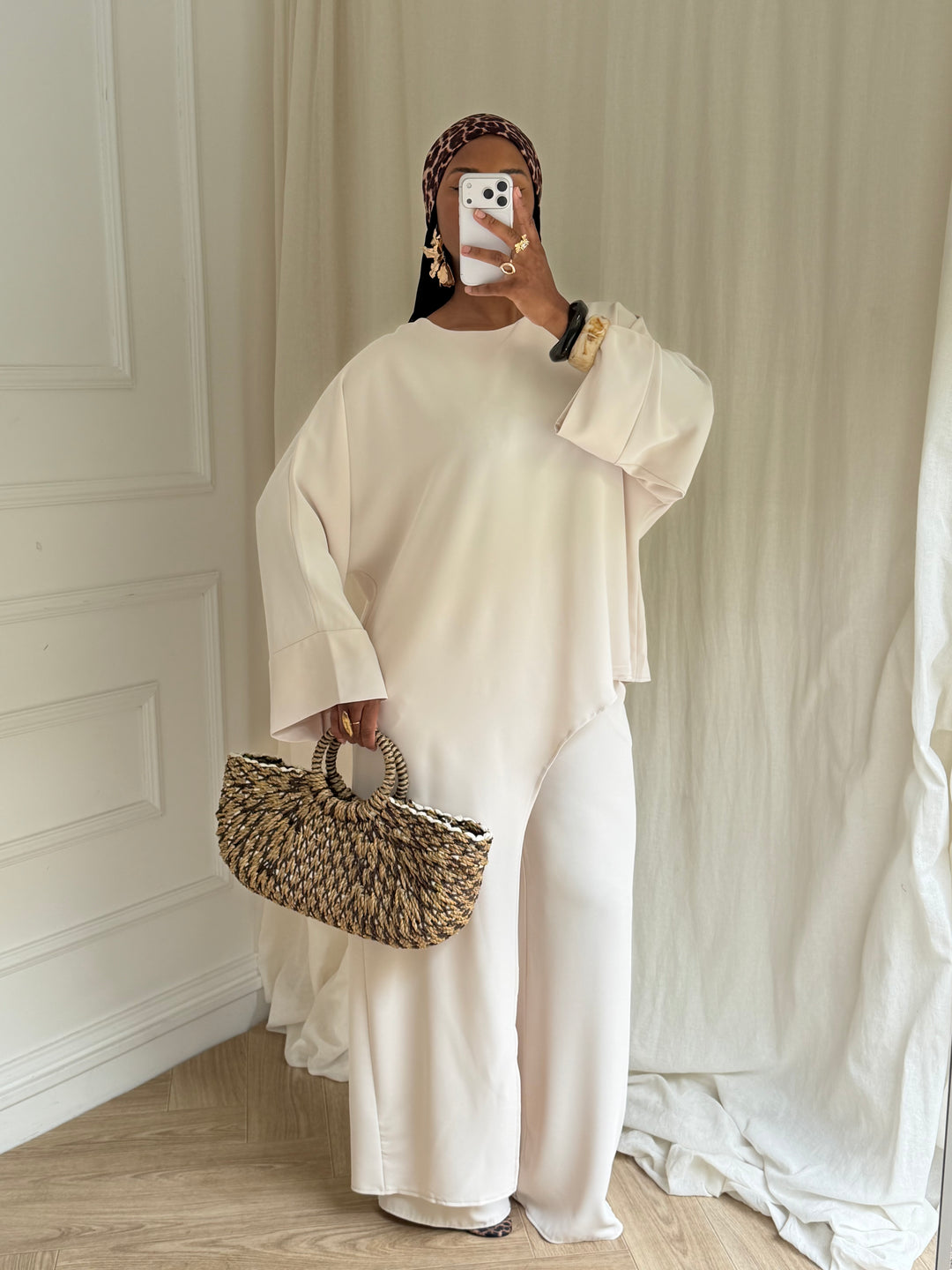 ENSEMBLE TUNIQUE ASYMÉTRIQUE BEIGE