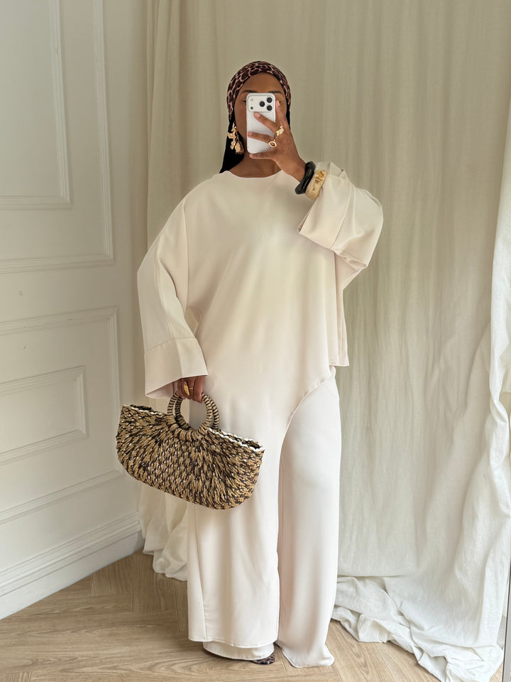 ENSEMBLE TUNIQUE ASYMÉTRIQUE BEIGE