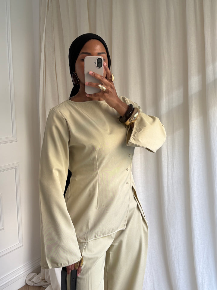 BLOUSE TAILLEUR BOUTONS AVOCAT