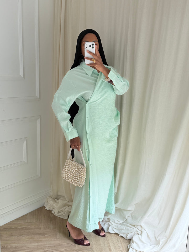 ROBE CHEMISE VERT D’EAU