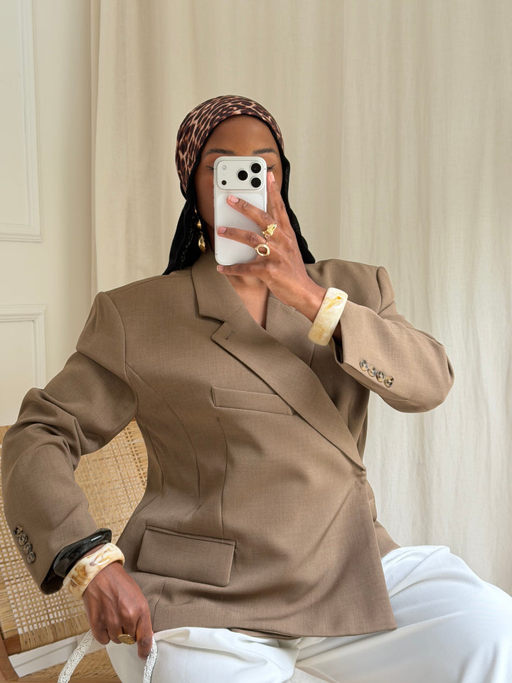 BLAZER CROISÉ PREMIUM CAMEL