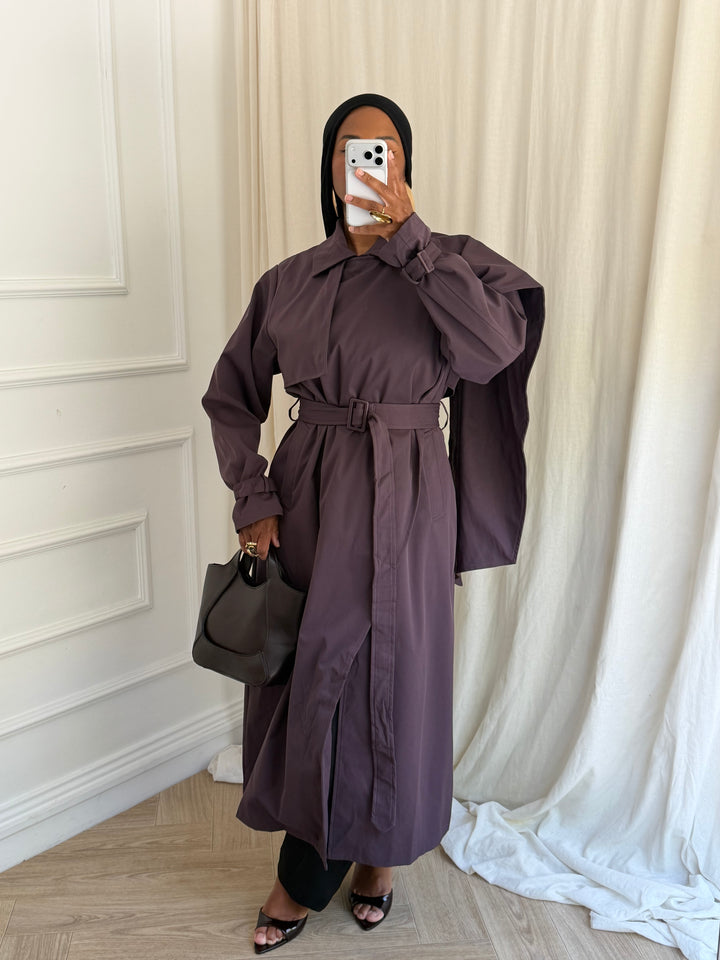 TRENCH ZEHRA AUBERGINE