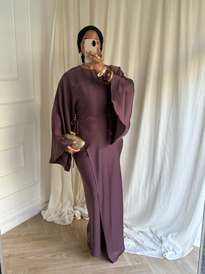 ROBE BUTTERFLY AUBERGINE
