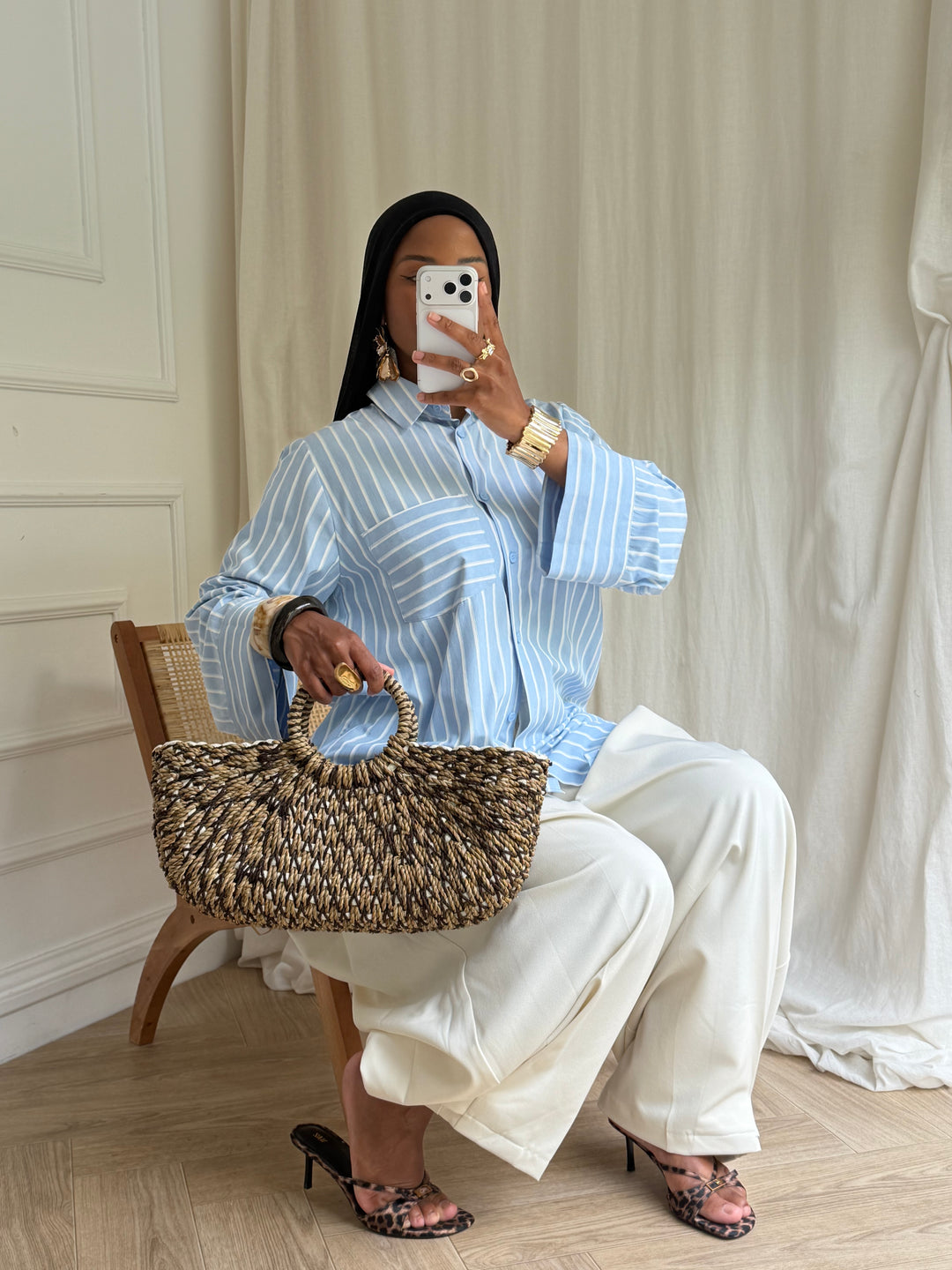 CHEMISE Oversize À RAYURES BLEU
