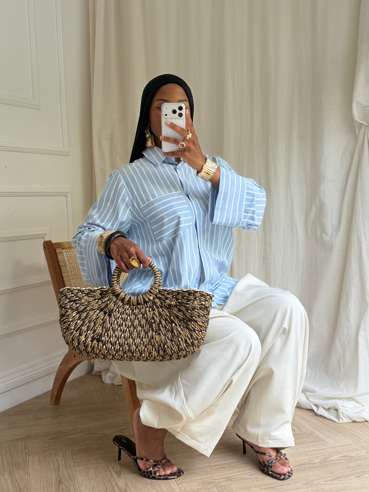 CHEMISE Oversize À RAYURES BLEU