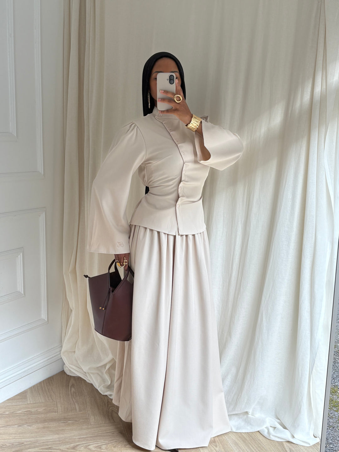 ENSEMBLE JUPE TAILLEUR BEIGE