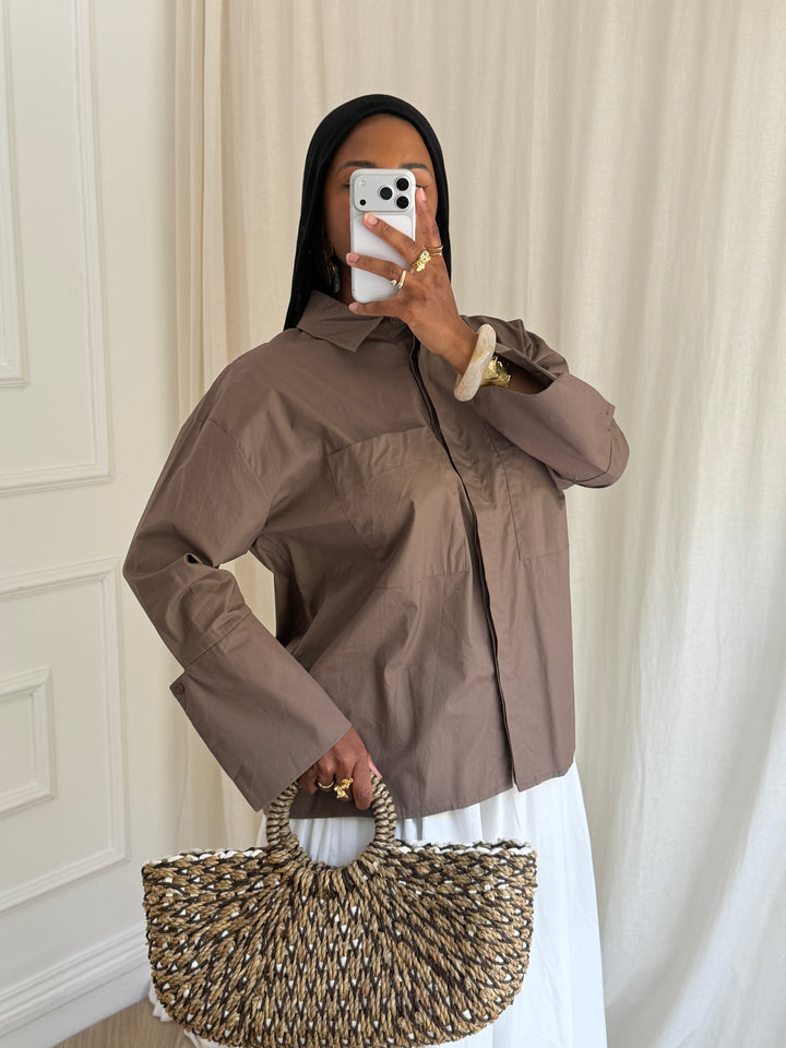 CHEMISE EN COTON POCHE