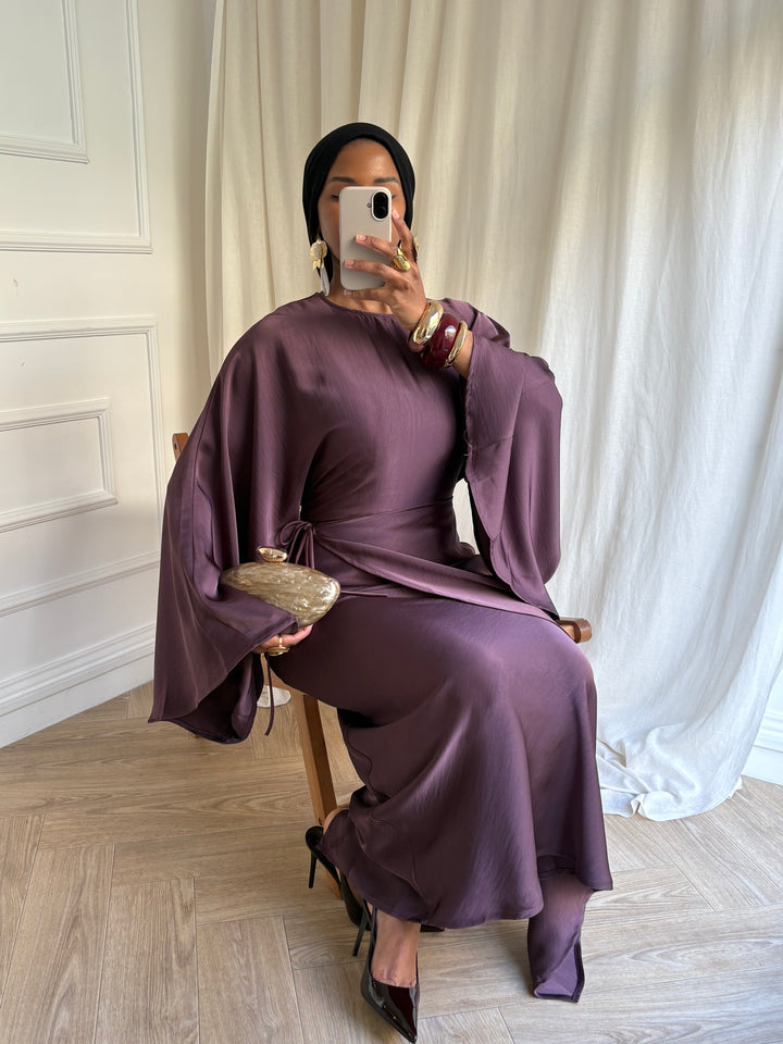 ROBE BUTTERFLY AUBERGINE
