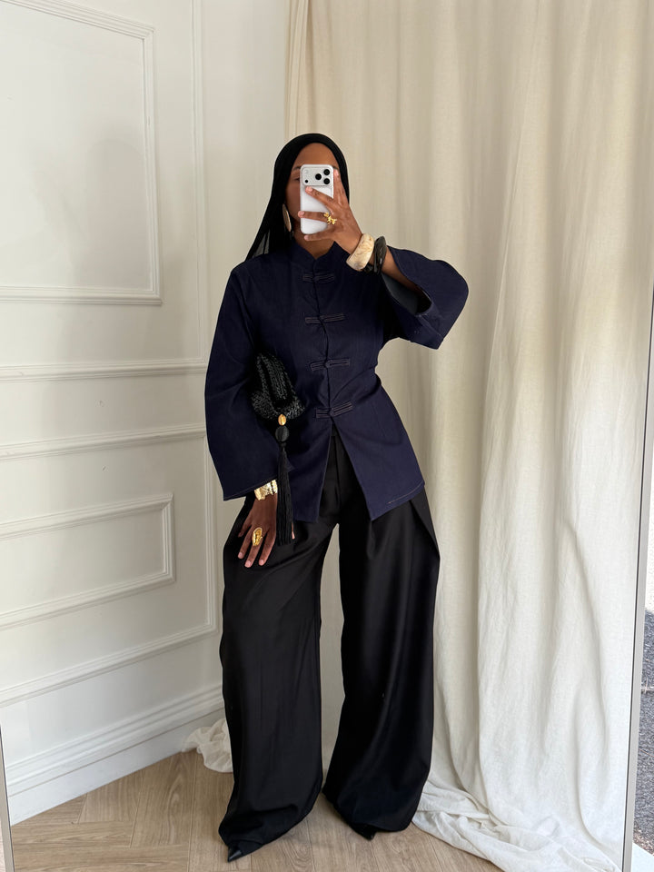BLOUSE DENIM SHAN BLEU