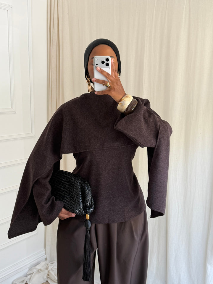 PULL CAPE AMELYS MARRON