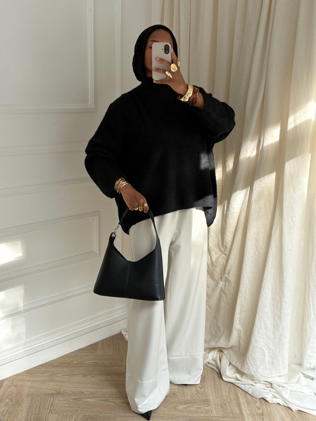 PULL COL MONTANT NOIR
