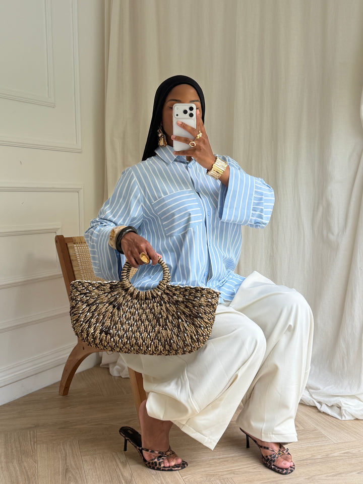 CHEMISE Oversize À RAYURES BLEU
