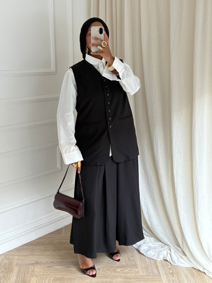 VESTE SANS MANCHES CAS NOIR