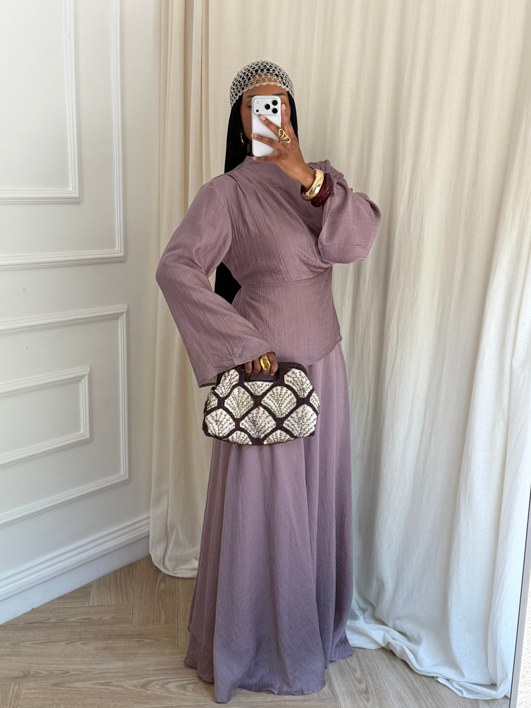 ENSEMBLE JUPE MAUVE