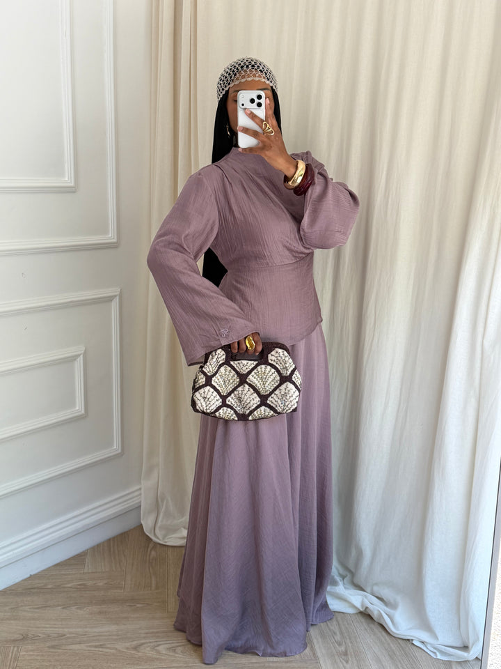 ENSEMBLE JUPE MAUVE
