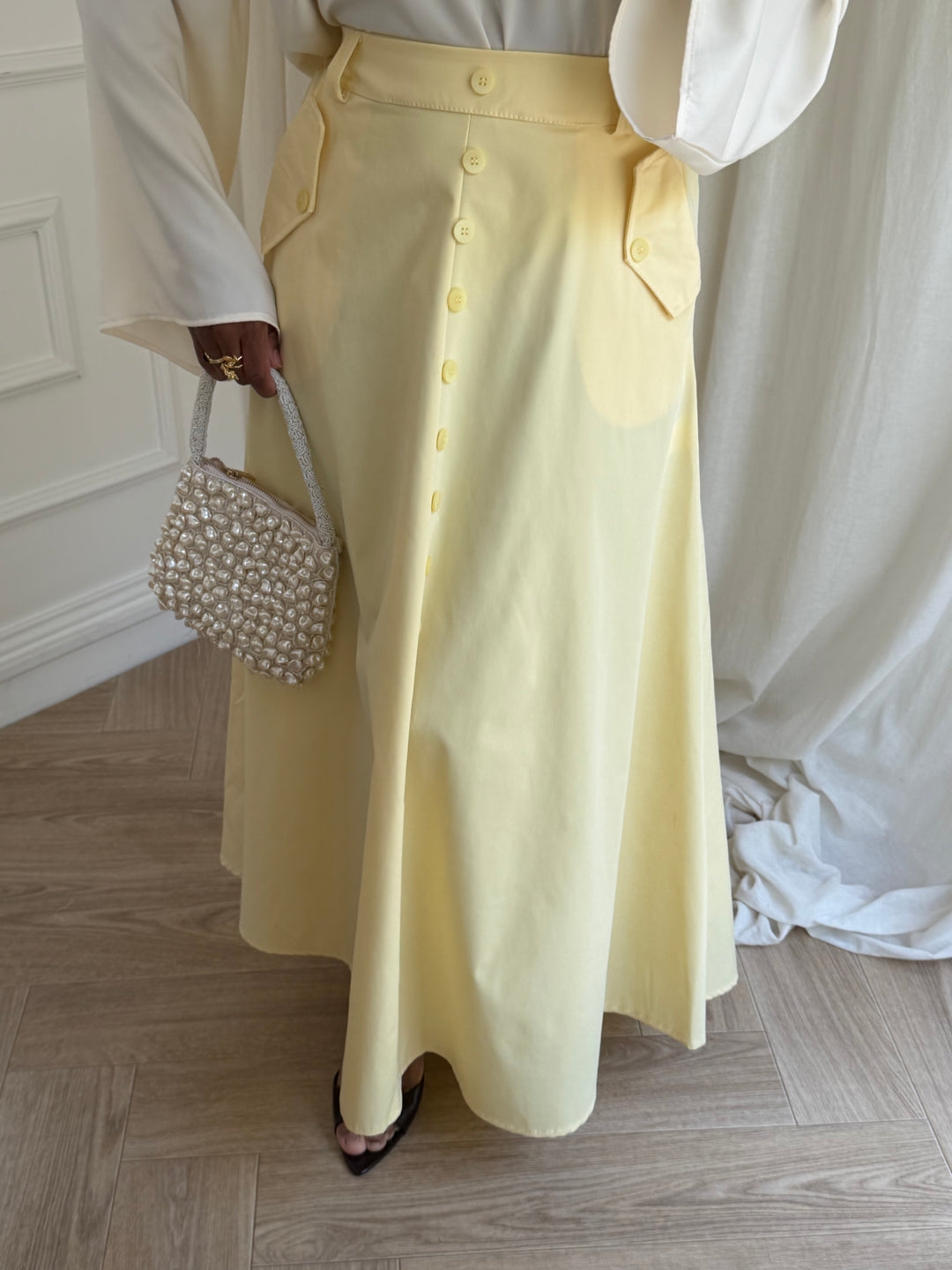 JUPE ÉVASÉE SYBELLA JAUNE
