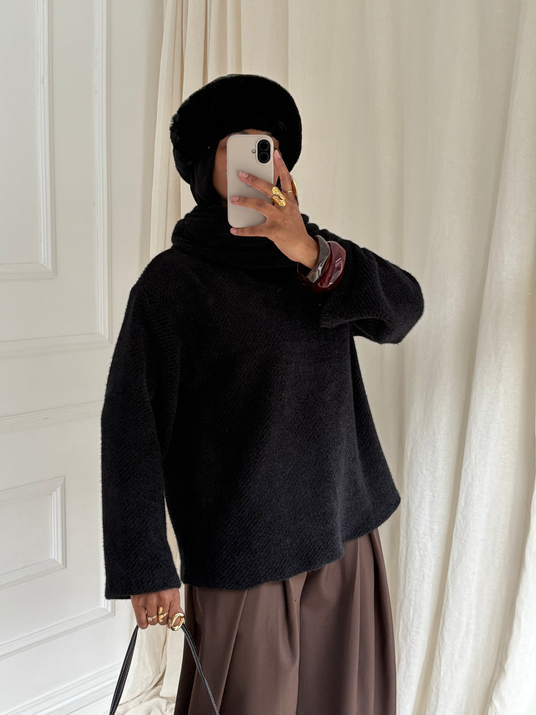 PULL GROS COL NOIR
