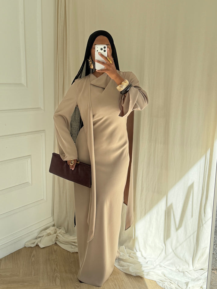ROBE LONGUE CAPE TAUPE