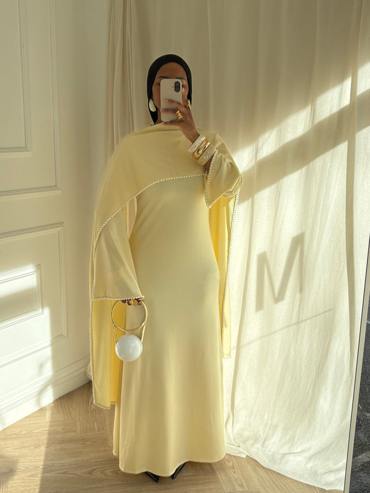 ROBE PERLÉ JAUNE BEURRE