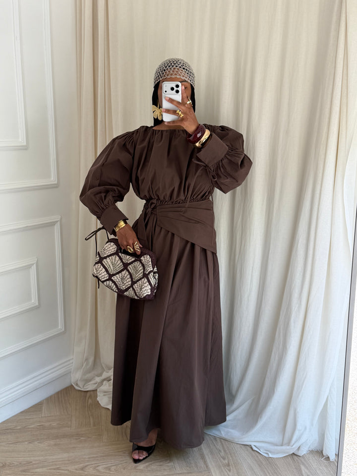 ROBE COTON KAYILI MARRON