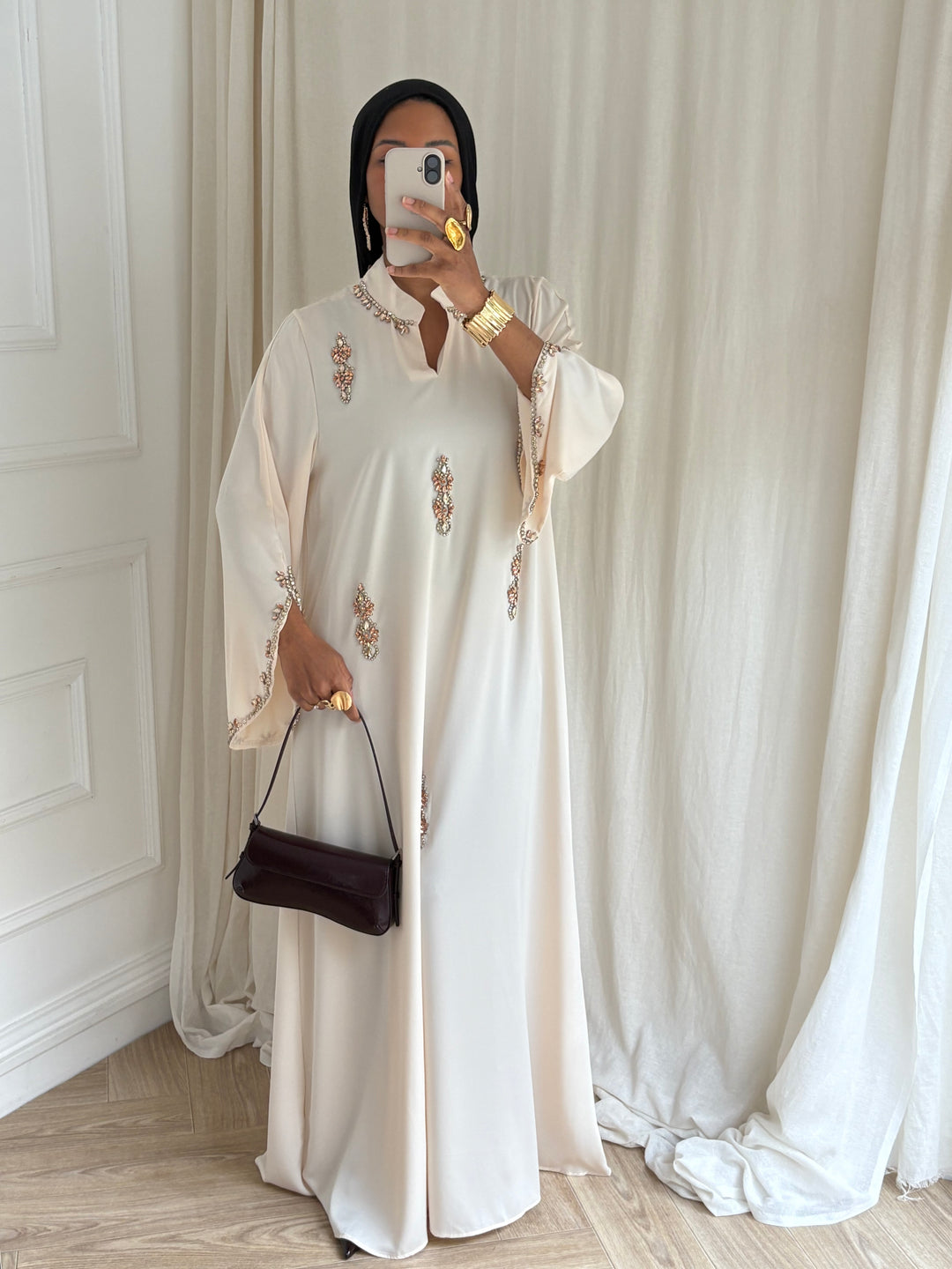 ABAYA CAPSULE EID BEIGE Défectueuse (voir photo)